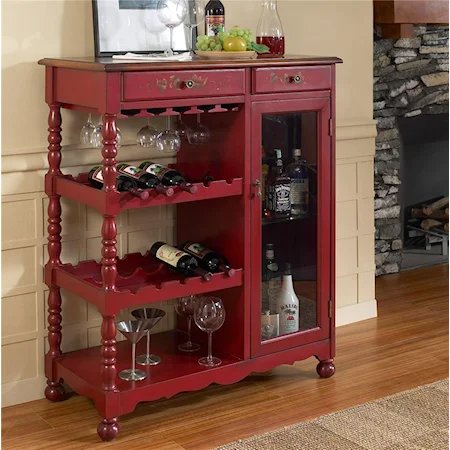 Brick Red Wine Cabinet